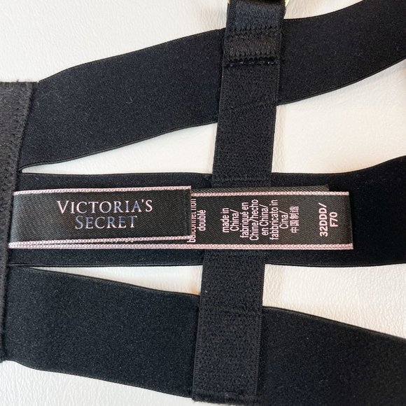 NWOT Victoria's Secret Bra 32DDD Unlined Balconet Strappy Banded Black - Picture 6 of 8